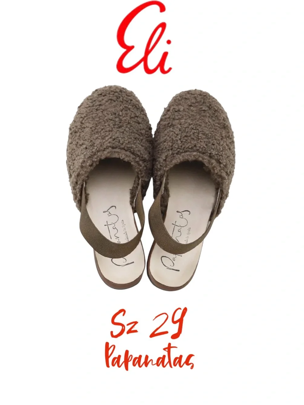 CHESTNUT SHEARLING MULES PAPANATAS | ELI 1957 size 29